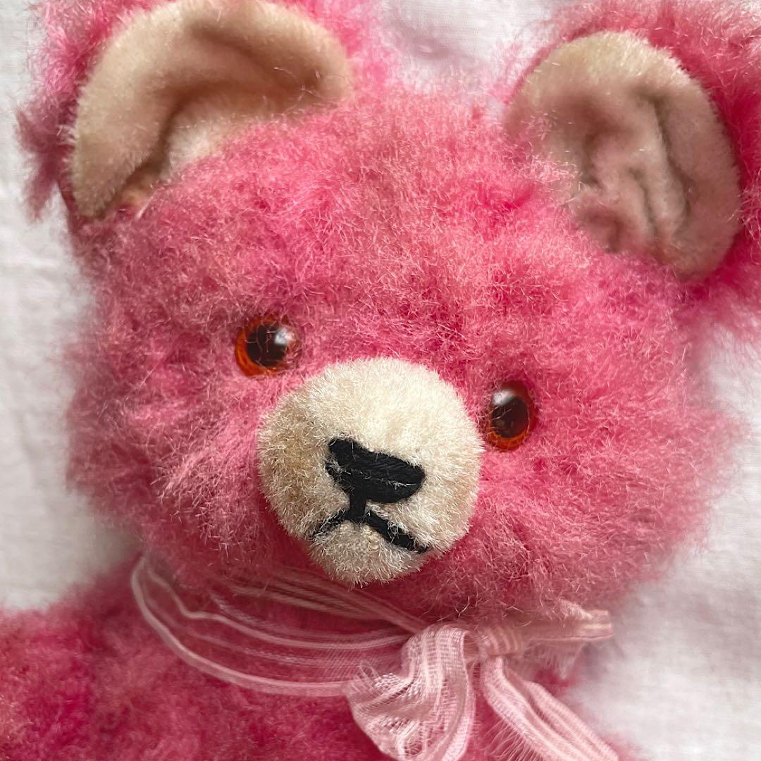 Vintage】 ピンク アンティークベア ぬいぐるみ ドイツ 1940 - メルカリ