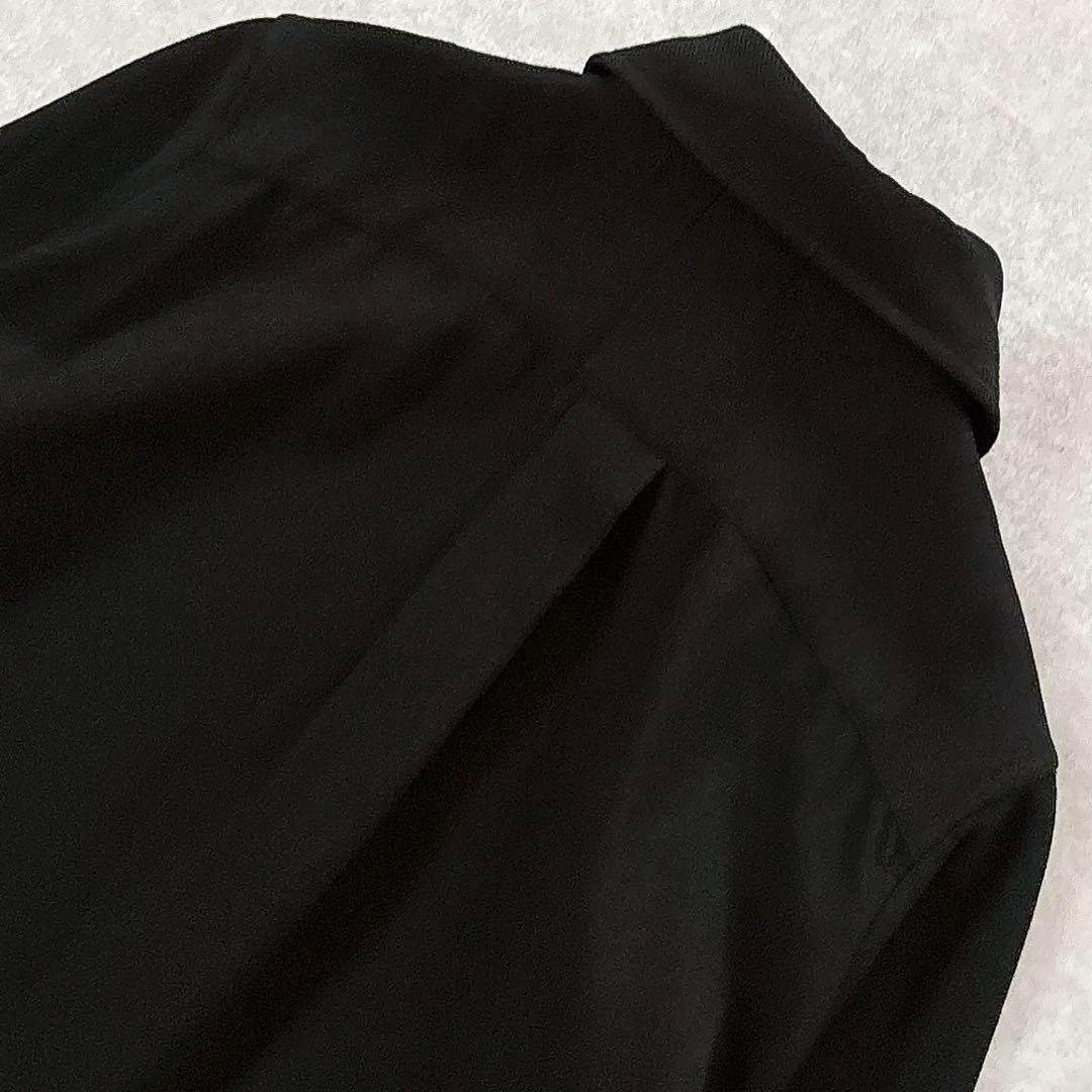 マディソンブルー ハイカラーマダムウールシャツ ブラック ウール B