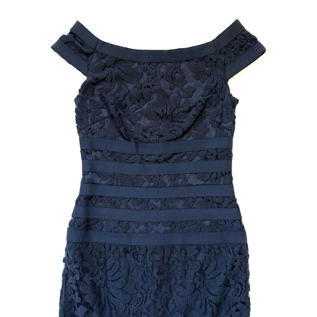 TADASHI SHOJI ロングドレス ワンピース レース ネイビー マキシ丈