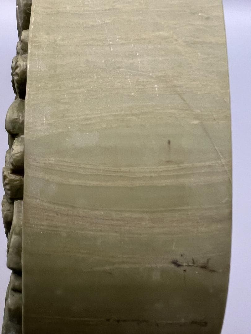 【海】硯　松花江緑石硯 松樹山水画　大硯 錦箱入　中国書道 　約：3.8kg