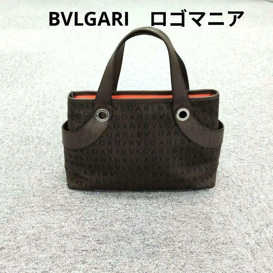 BVLGARI　ロゴマニア　ブラウン　キャンパス☓レザー BVLGARI（ブルガリ） ロゴマニア 長財布 ラウンドファスナー 小銭入れ