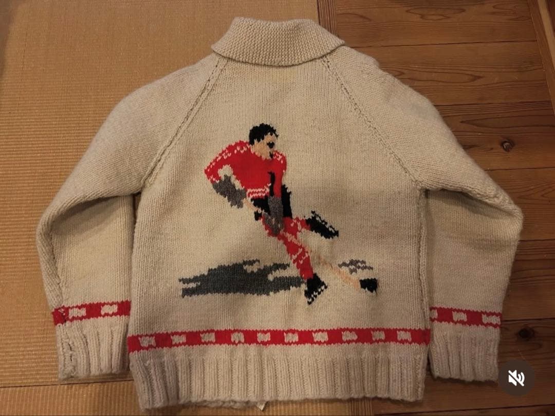 ヴィンテージ カウチンセーター 60s アイスホッケー 良品✨カナディアンセーター カウチンニット バイカラー アイス