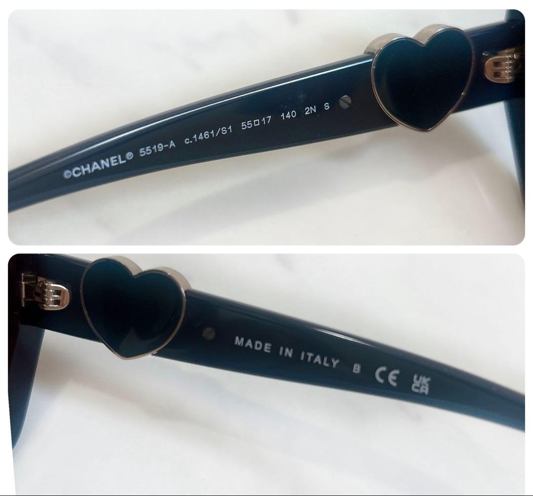 美品 CHANEL スクエアシェイプサングラス ハート ココマーク 完売 希少