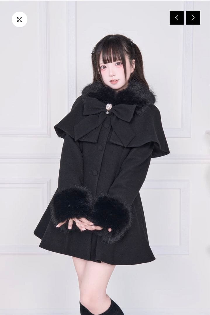 NoGenki ケープファーフレアコート 黒 NoGenki ケープファーフレアコート ブラック M - メルカリ