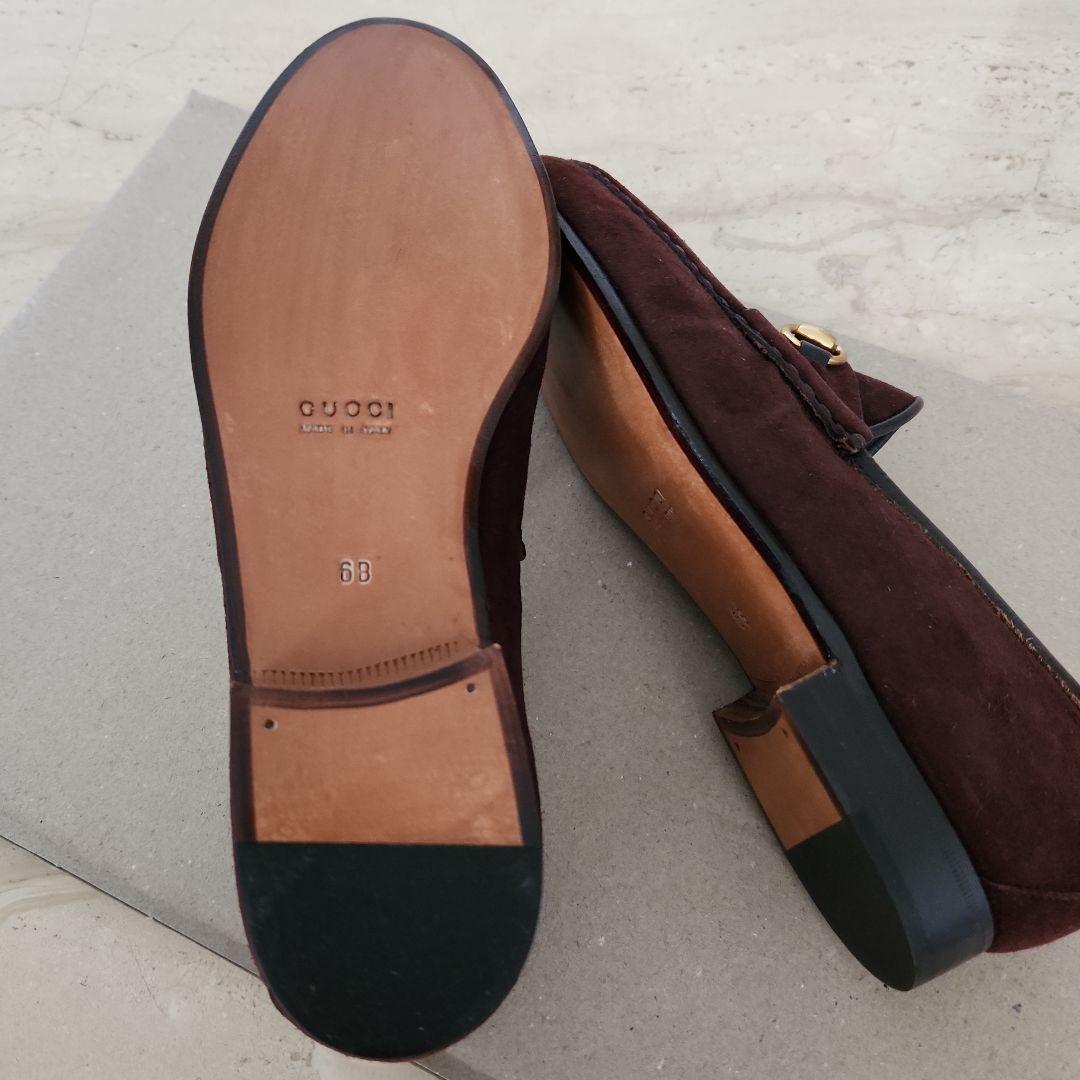 GUCCI グッチ スエード ホースビット ローファー シューズ ブラウン