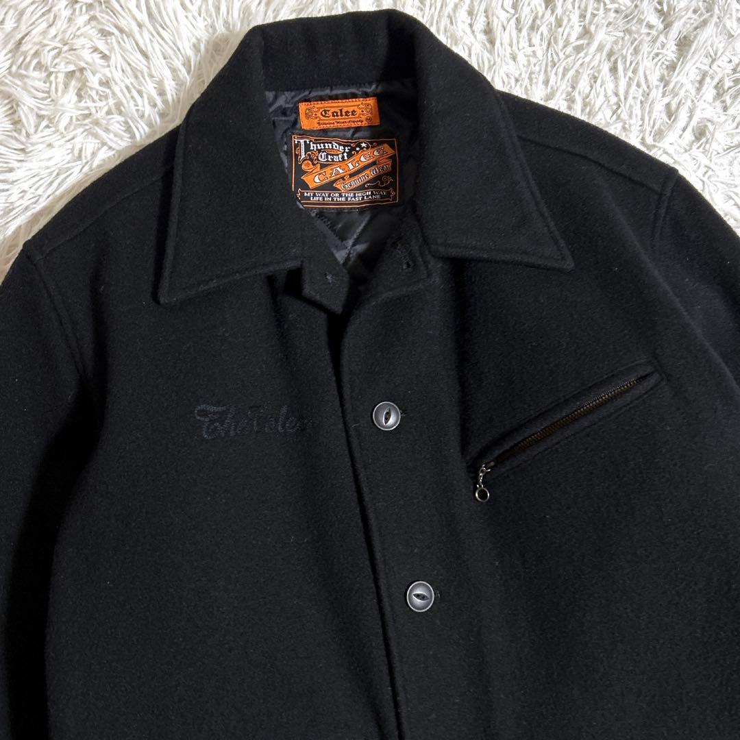 CALEE キャリー ウールジャケット キルティング 刺繍 ブラック 黒 M