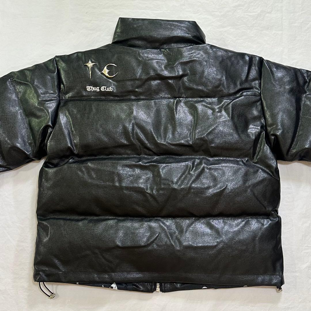 即日発送 thug club ダウンジャケット サグクラブ Mサイズ レザー