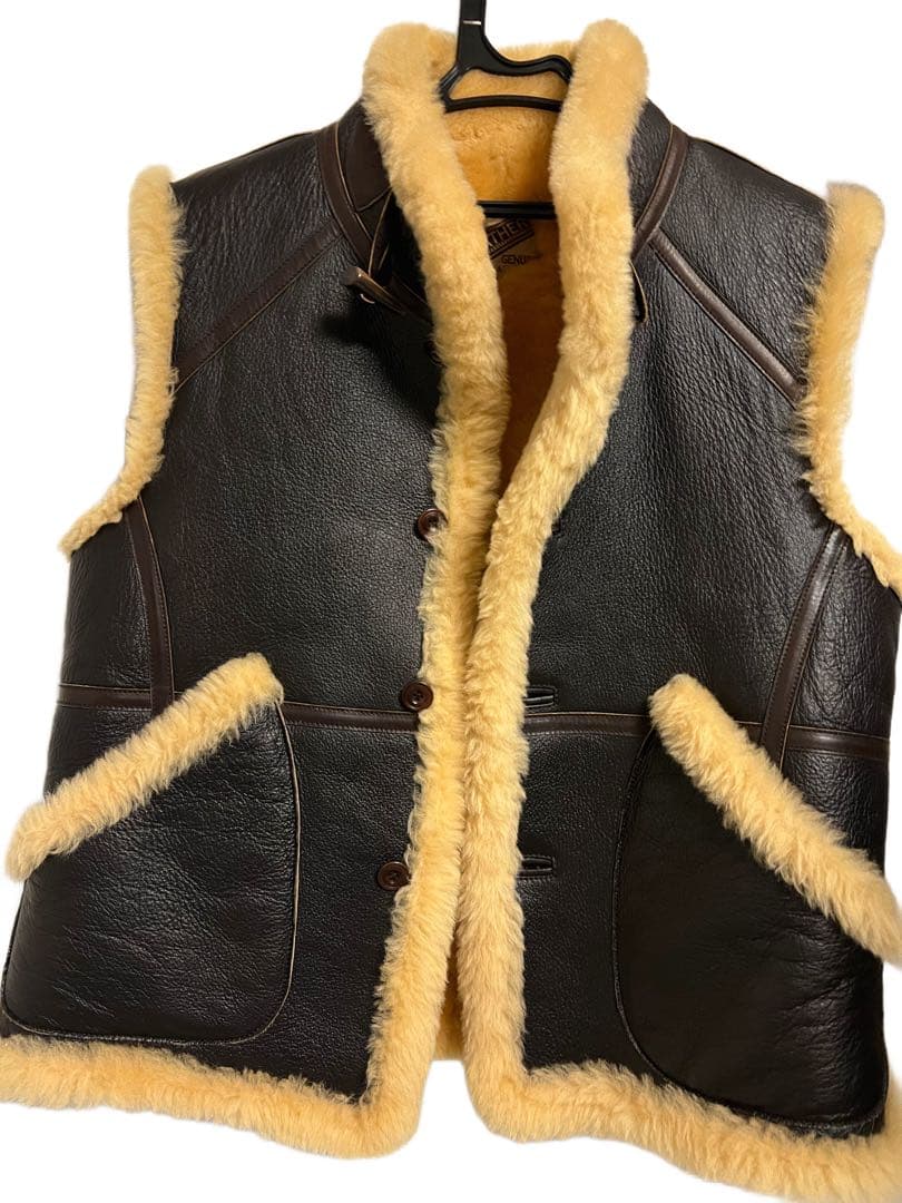 t*o様 Y’2 LEATHER コロメール ムートンベスト/羊革/BRW アメカジ静岡 Barn Stormer:Y'2 LEATHER コロメールムートンベスト