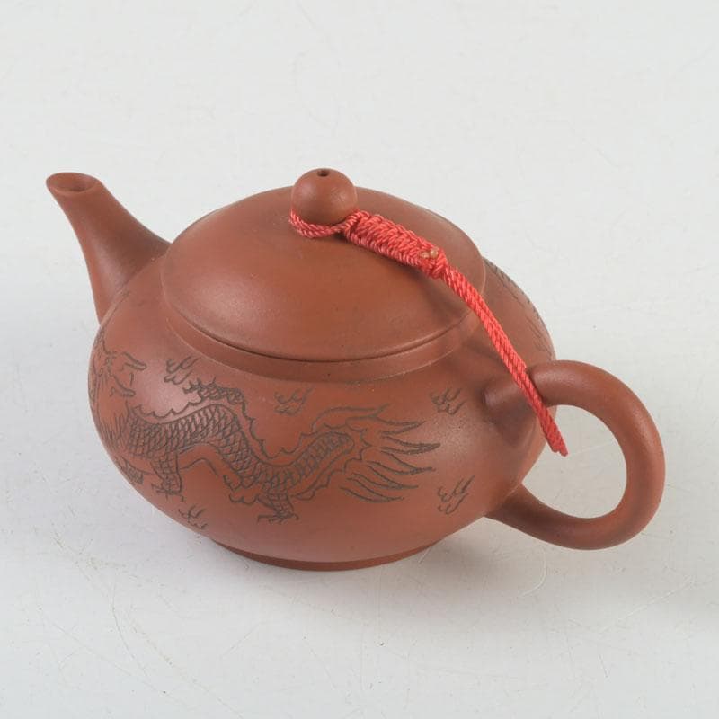 中国　紫砂　朱泥　雲龍鳳凰刻　急須　茶壷　在銘　N　9442 中国 紫砂 朱泥 急須 茶壷 在銘 M R5365E 中国 紫砂 朱泥 急須 茶壷 在