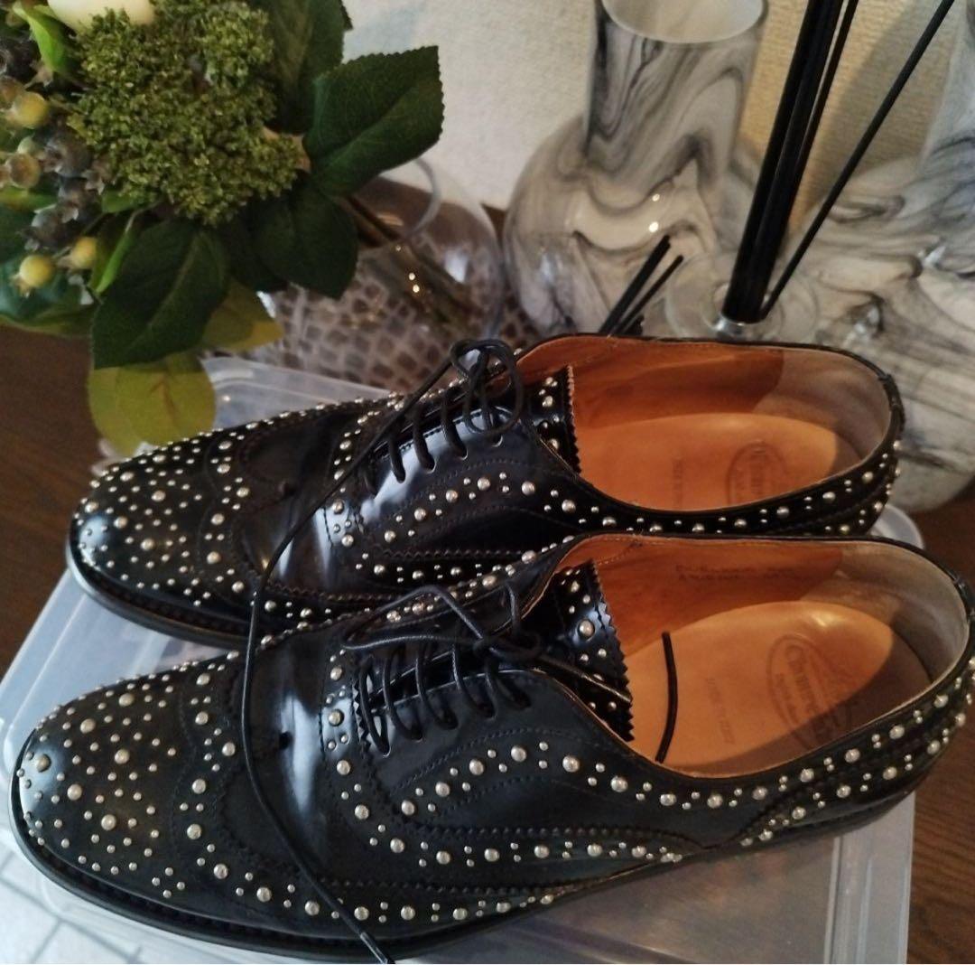 あさと様　church's ブラックレザーシューズ 38 1/2 楽天市場】チャーチ Church's チェルシーブーツ サイドゴア メンズ