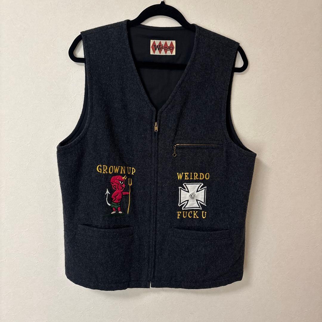 美品 Weirdo FUCK U VEST（ファックユー ベスト） ウールベスト