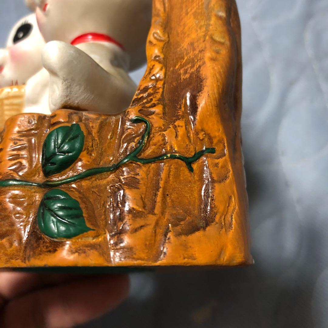 超希少 昭和レトロ RUNE ？ 2匹のうさぎ貯金箱 陶器製 - メルカリ