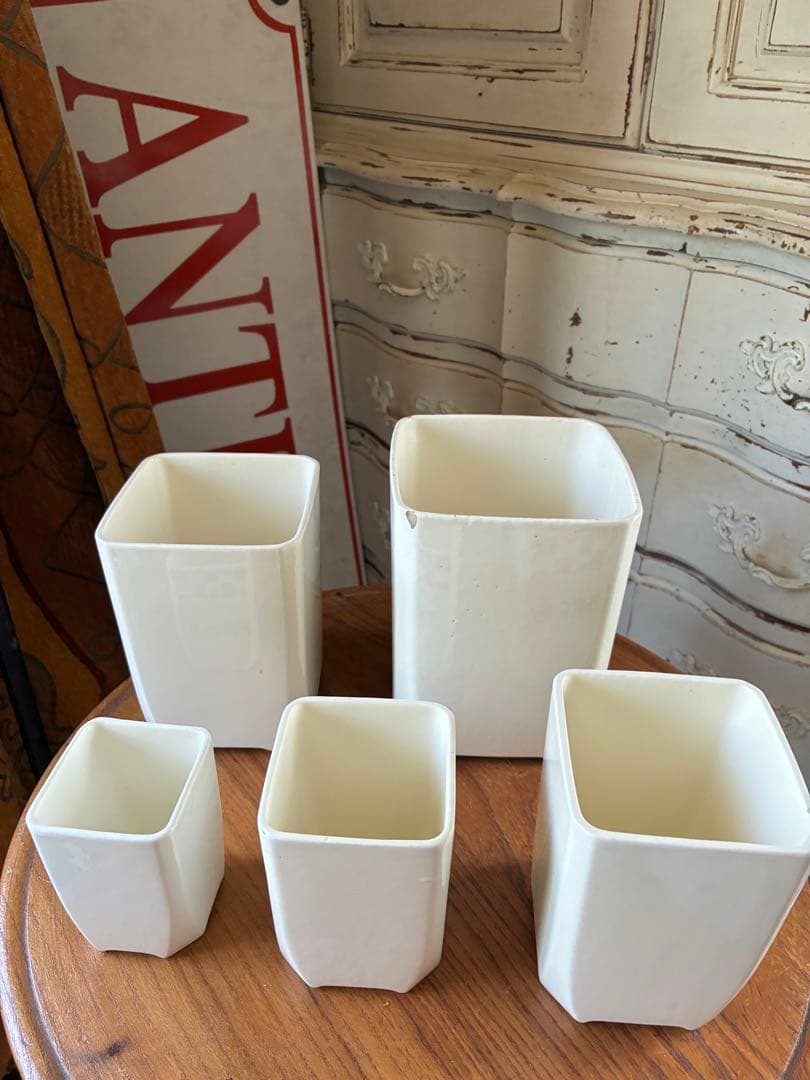 FJ様専用アンティーク 陶器 キャニスター ブルー 市松 バドンヴィレー