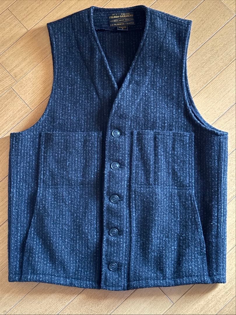 フィルソン　ストライプ　マッキーノウールベスト Sサイズ 楽天市場】フィルソン FILSON マッキーノ ウール ベスト ソリッド