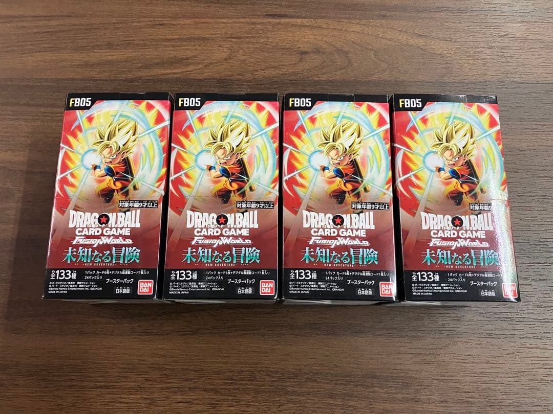 ＢＯＸ販売　ドラゴンボールSCGフュージョンワールド　未知なる冒険　４箱 BANDAI（バンダイ） 未開封BOX 新品 ドラゴンボール スーパーカード
