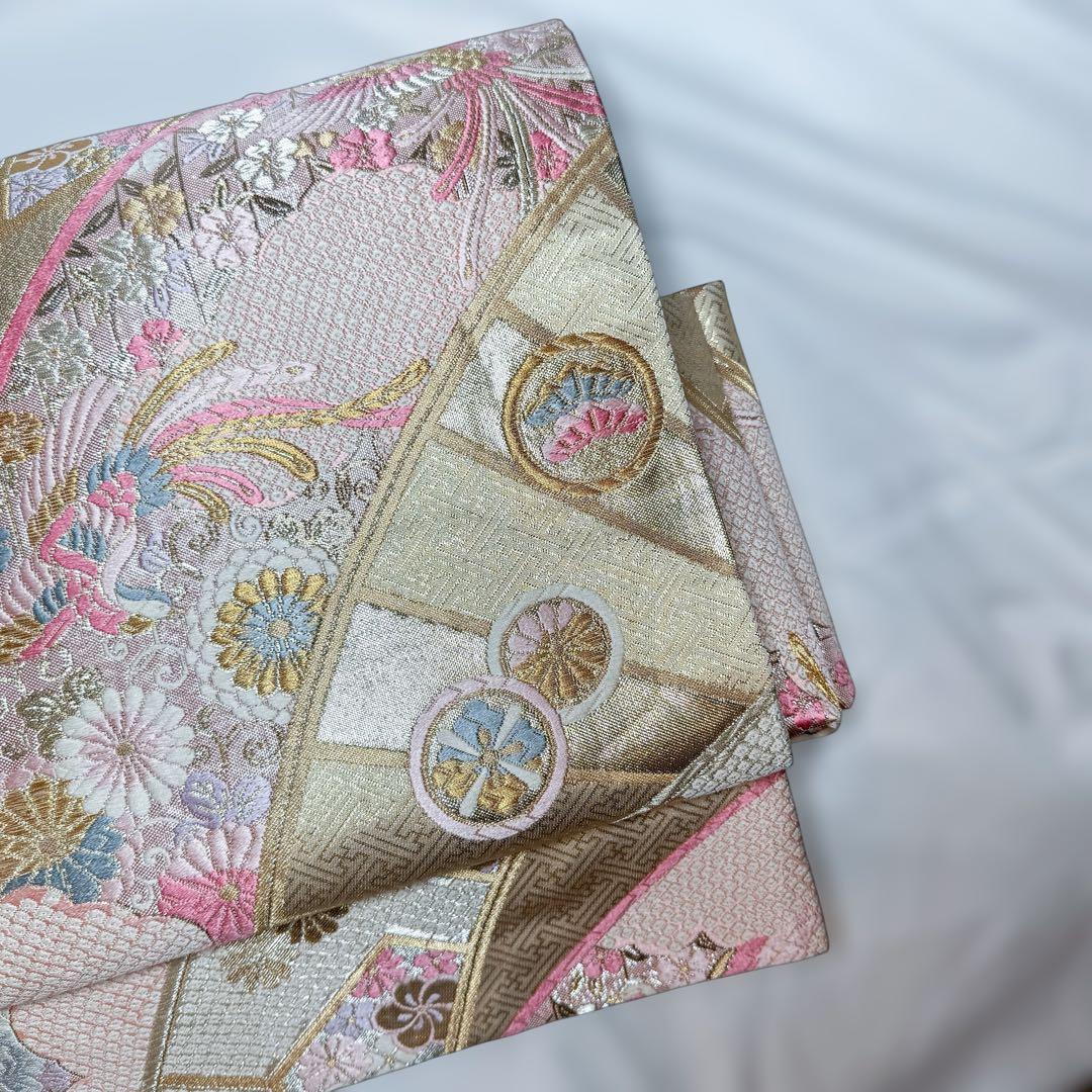 一体型 ワンタッチ帯 作り帯 マジックテープ 九百佐賀錦 豪華 袋帯 二