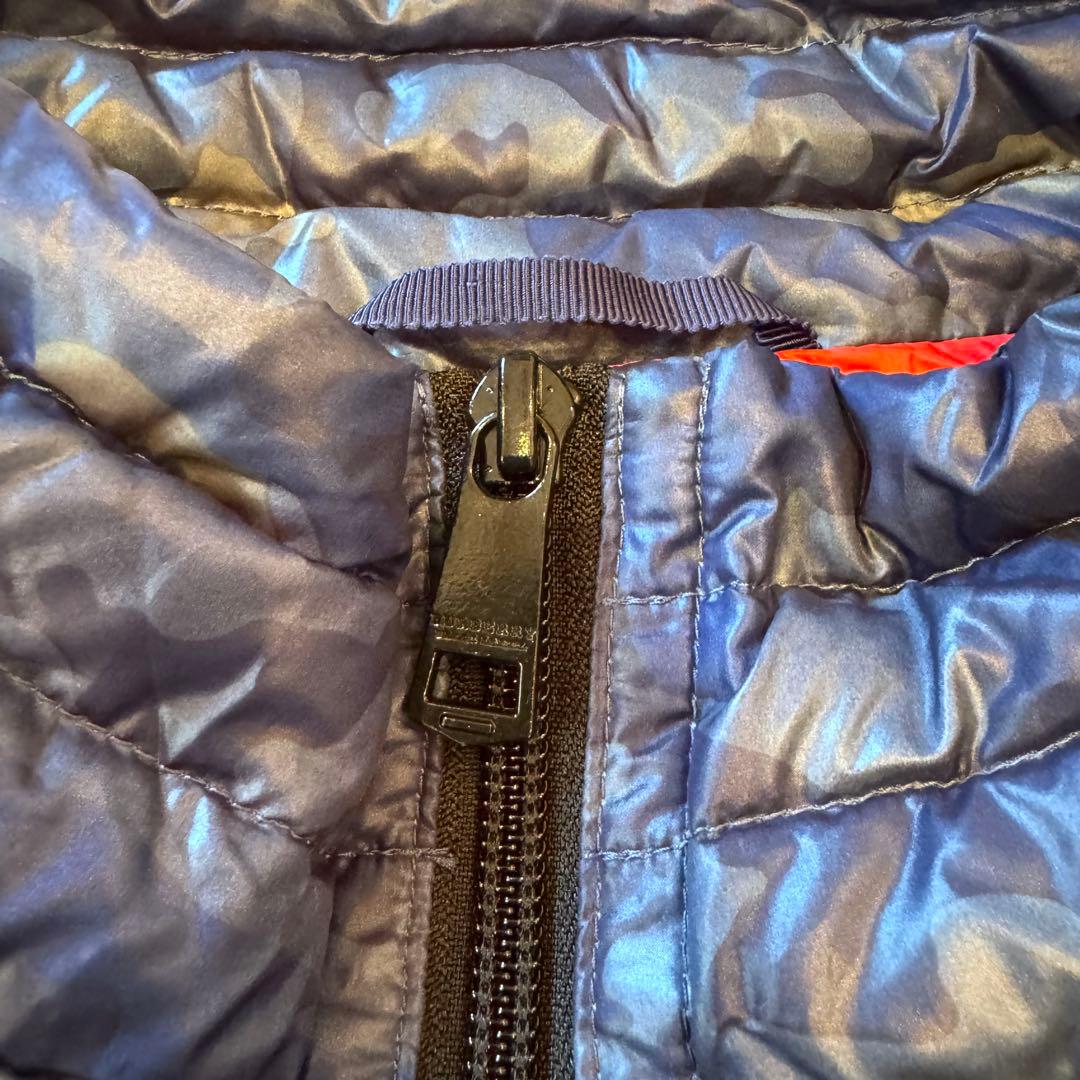 バーバリー ブラックレーベル 迷彩 ダウンジャケット 2way 袋付 M紺