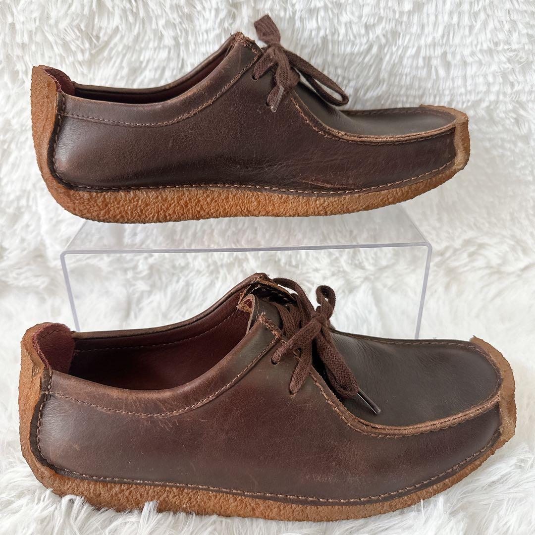 クラークス ナタリー ダーク ブラウン レースアップ レザー 25.5cm