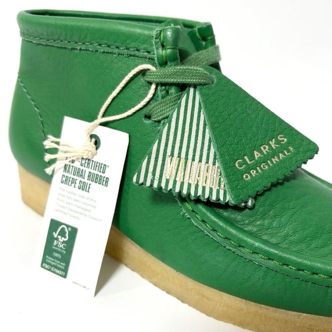 クラークス オリジナルス ワラビー ブーツ カクタスグリーン レザー
