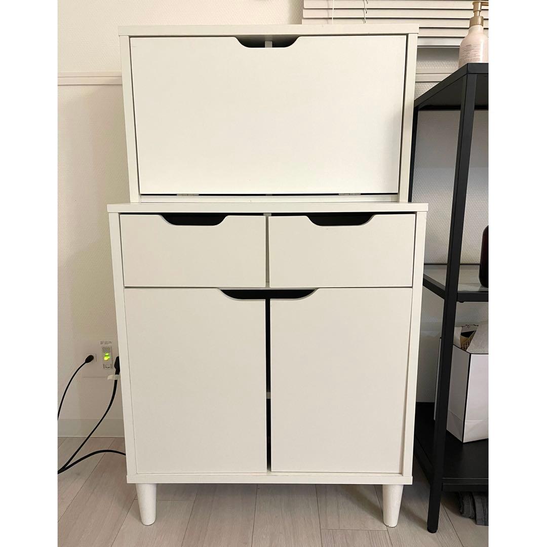 LOWYA チェストドレッサー　コンパクト収納 幅39]ドレッサー一体型収納 コンパクト 北欧風 2トーンカラーデザイン