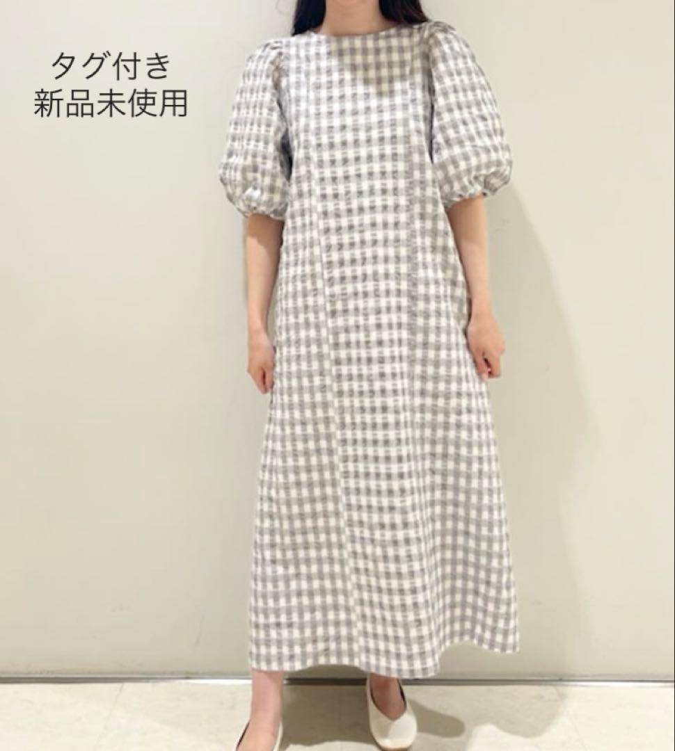 ジェラートピケ ギンガムチェックドレス　ワンピース　マタニティー　グレー マタニティガーゼワンピース(ワンピース)｜ルームウェア・パジャマ通販