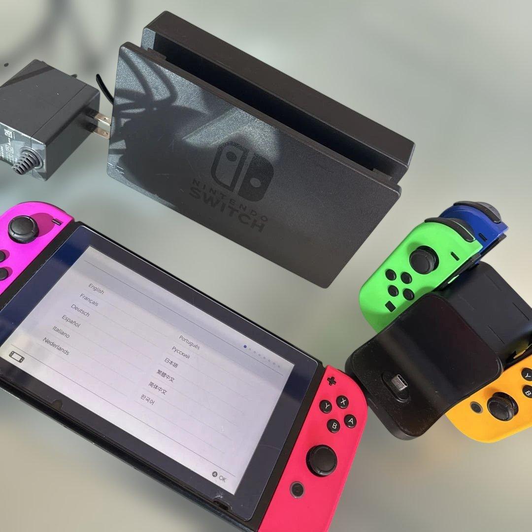 Nintendo Switch 本体 ピンク/黒　追加JOY-con4個セット Nintendo Switch 任天堂 SWITCHアクセサリー（純正） Joy