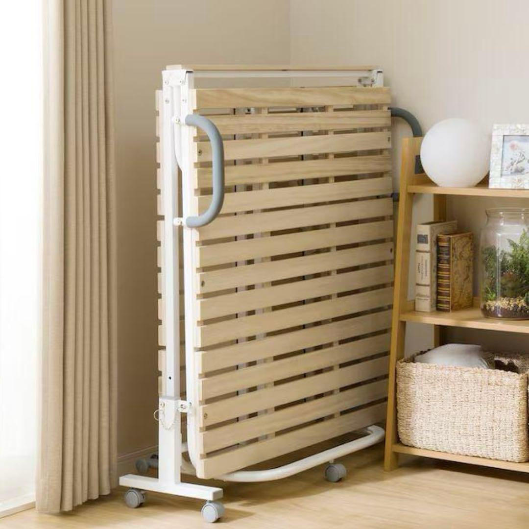 ニトリシングル折りたたみ桐すのこパイプベッド シングル 折りたたみ桐すのこパイプベッド(BLNC) | ニトリネット【公式