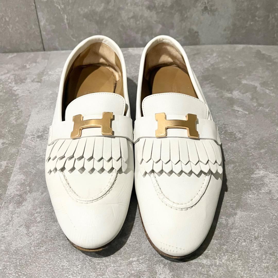 ⭐️HERMES⭐️エルメス コンスタンス ローファー ホワイト 23.5cm