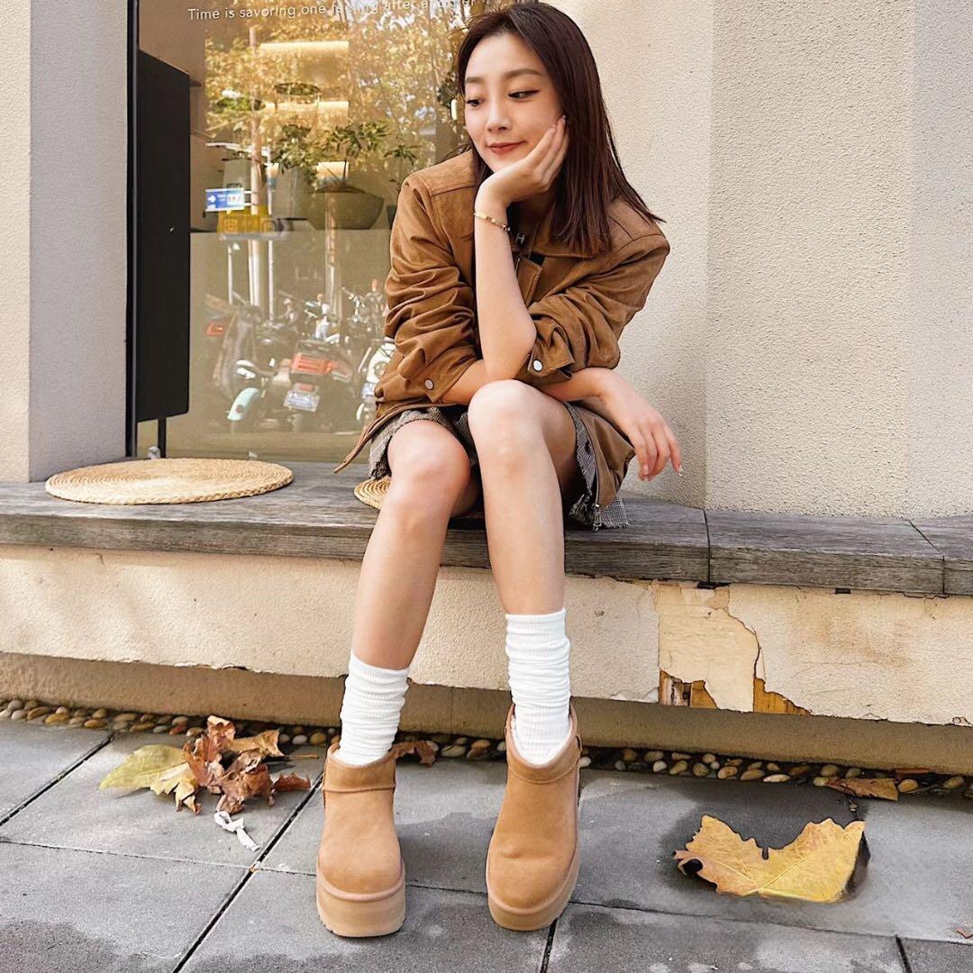 UGG クラシック ウルトラ ミニ プラットフォーム 25cm 8 チェスナット