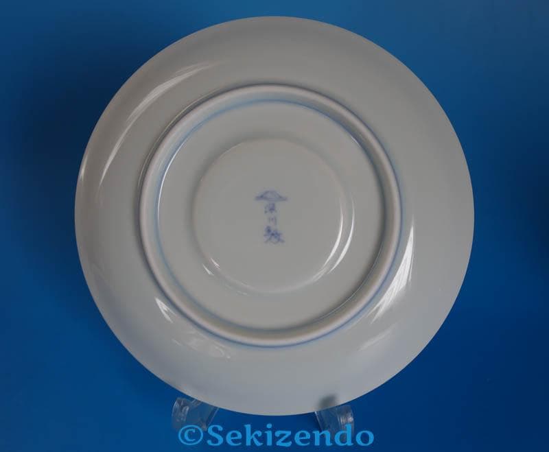 有田焼 染錦 深川製磁 富士山 カップ＆ソーサー 高台 碗皿 共箱 2489