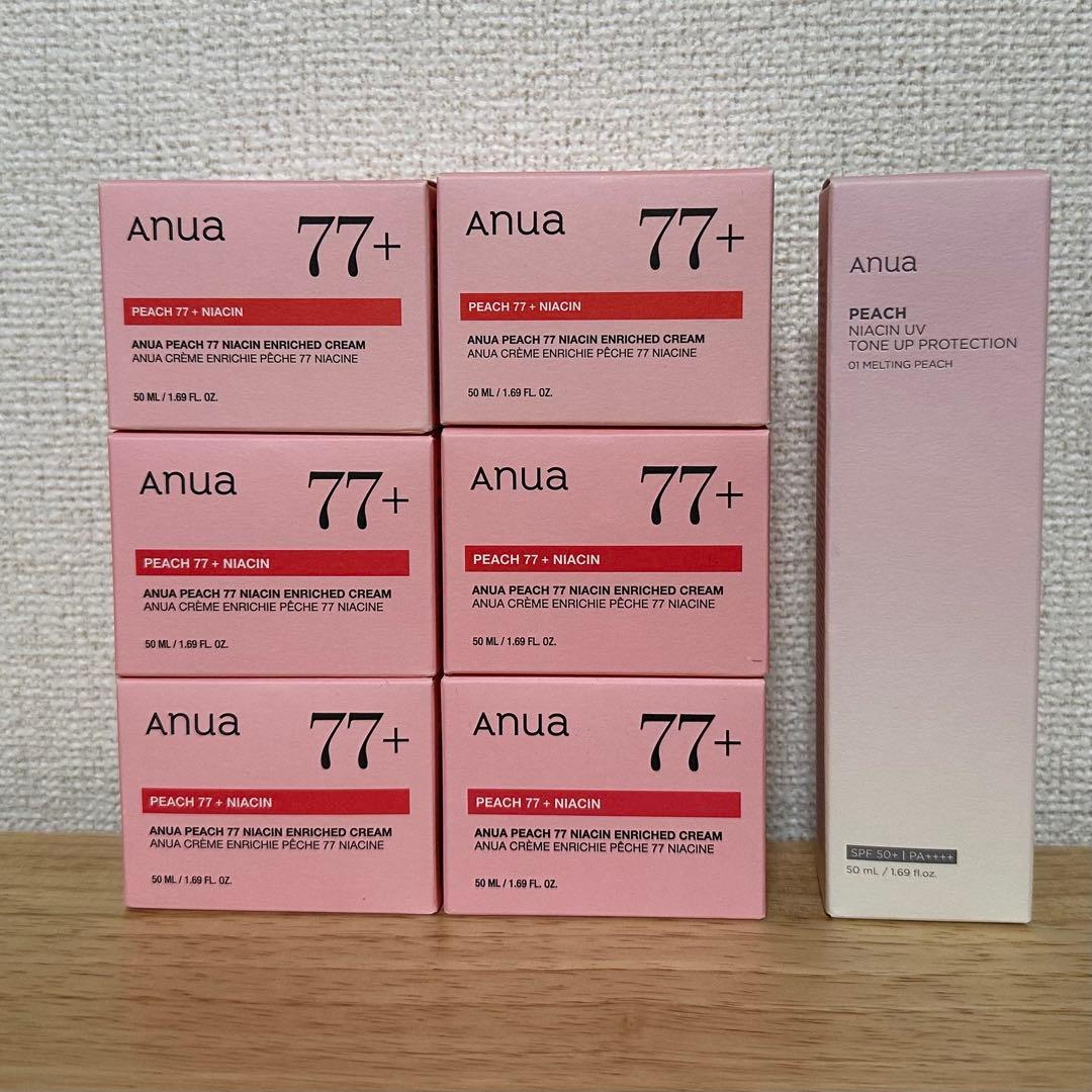 桃77 ナイアシンリッチモイスチャークリーム 50ml6個セットおまけ付き 桃77 ナイアシンリッチモイスチャークリーム / Anua(フェイスクリーム