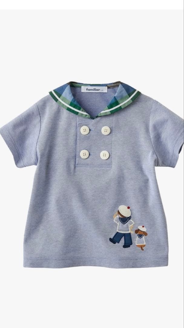 ファミリア　男の子　女の子　セーラーTシャツ120 セーラーTシャツと4分丈パンツのセット｜ファミリア公式オンライン
