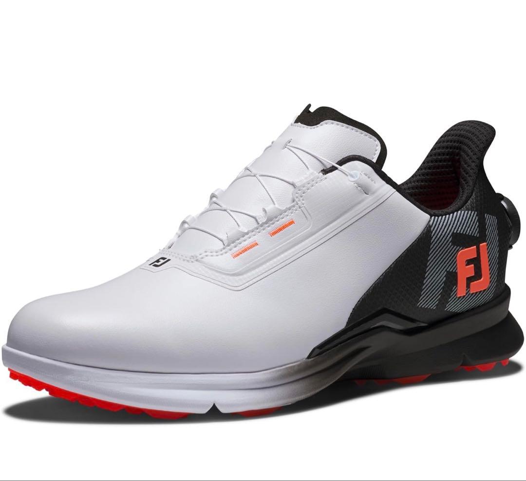 FJ Fuel ゴルフシューズ 9.5 WIDE ホワイト/ブラック/コーラル ゴルフシューズ スパイクレス FJ フューエル BOA 55435W 【国内正規品