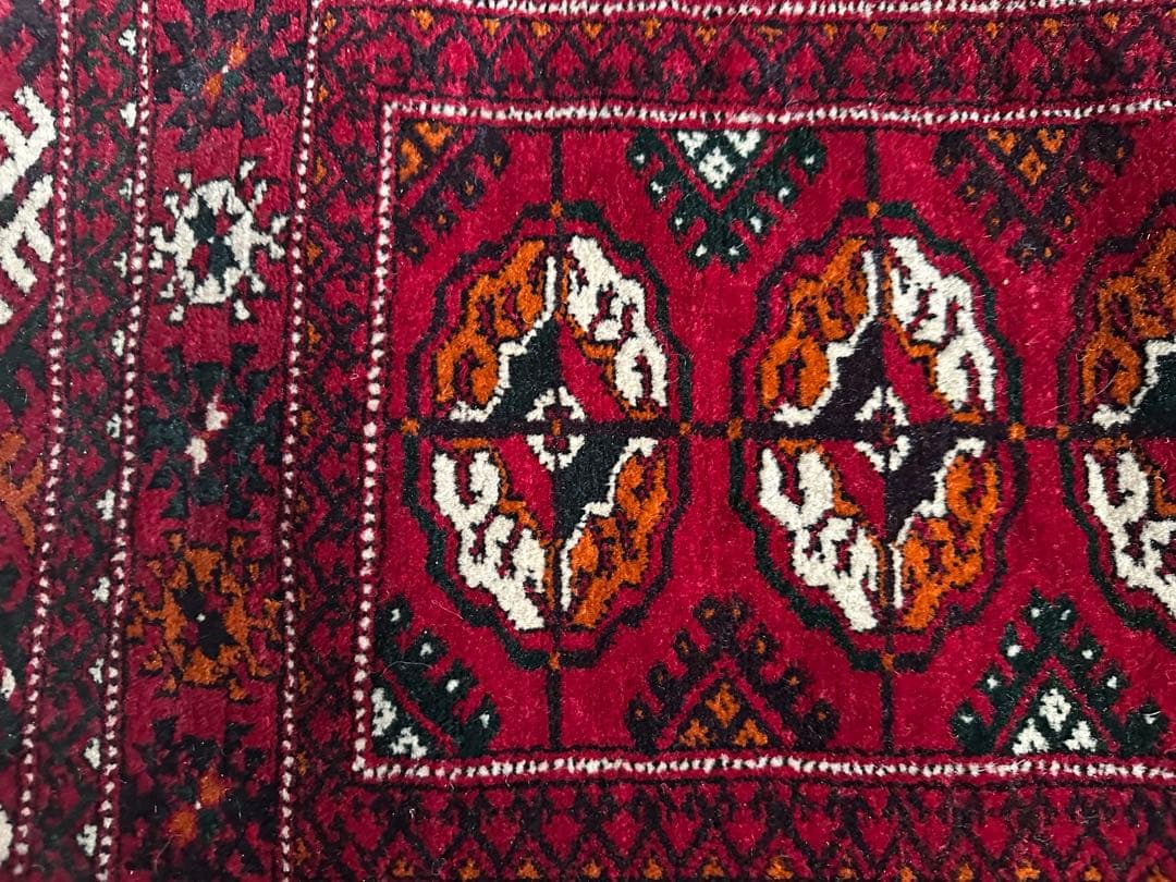 ブハラ絨毯 アンティーク ウズベキスタン ラグ - メルカリ