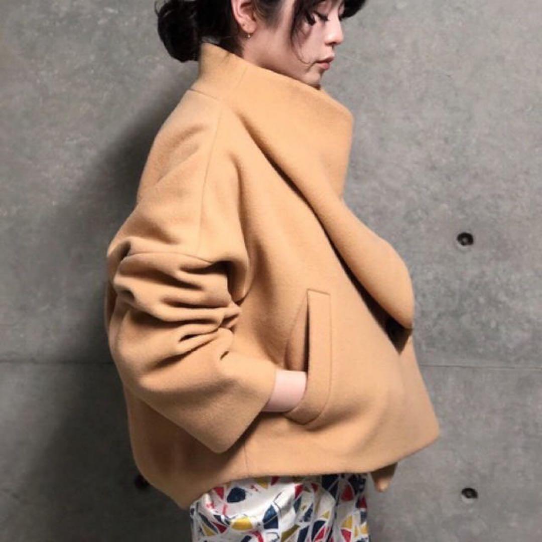 希少 美品 ENFOLD 上質 ウールリバー モッサショートドルマンコート