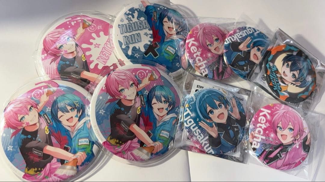 アンプタックカラーズ けちゃ ちぐさくん 缶バッチセット - メルカリ