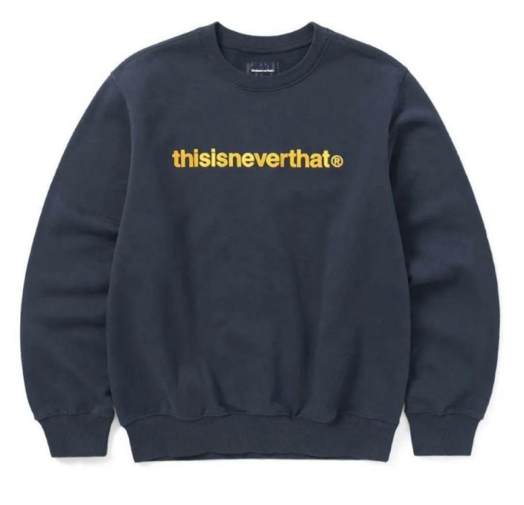 thisisneverthat ネイビー ロゴ スウェット M thisisneverthat（ディスイズネバーザット）の「T-LOGO CREWNECK