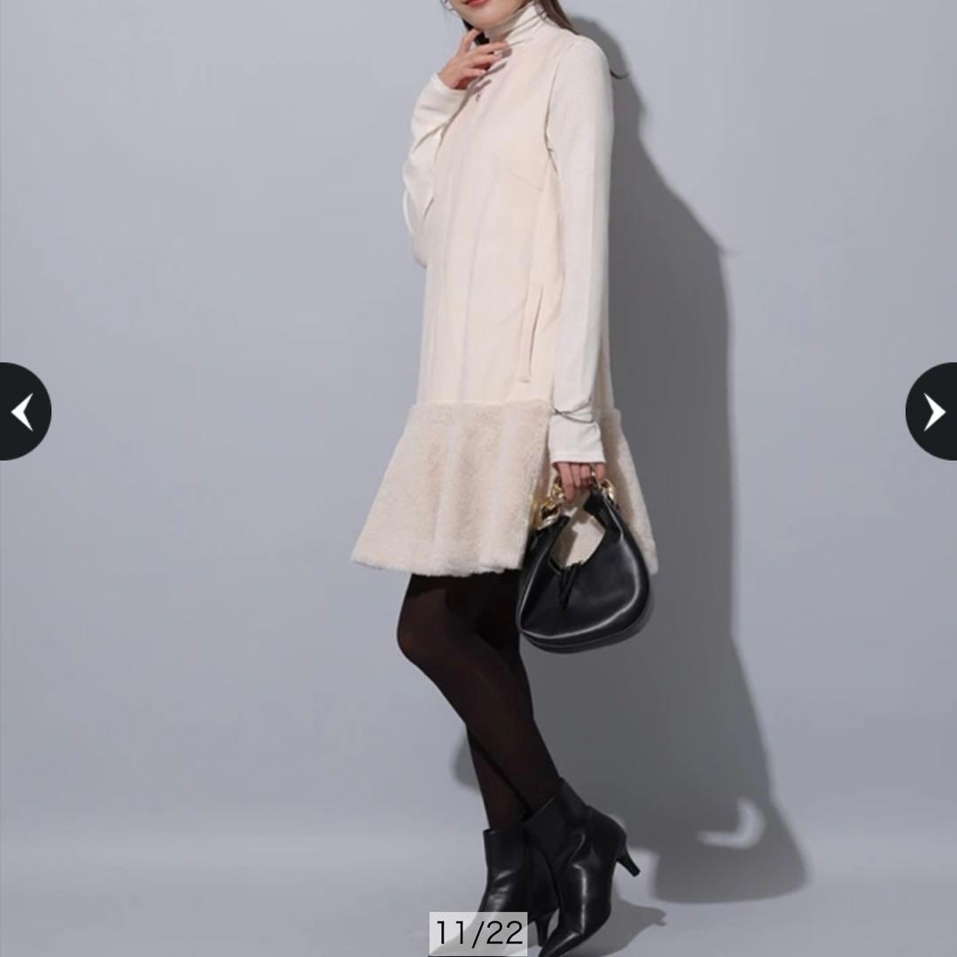 Apuweiser-riche 裾ファーワンピース - メルカリ