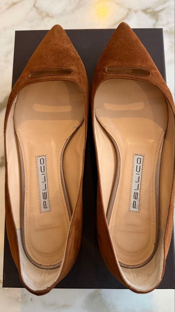 PELLICO ブラウン スエード フラットシューズ PELLICO SUNNY | スムースレザー フラットシューズ 1.0cm BROWN