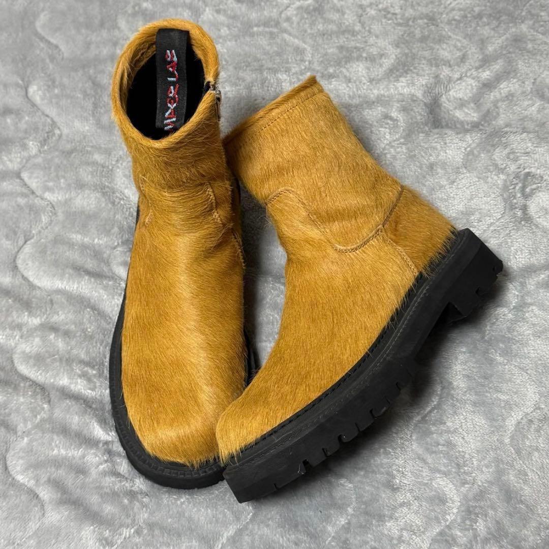 【Yu】 CAMPERLAB カンペールラボ ブーツ EKI EU41 CAMPER EKI CrazyCow Green-Negro ブーツ EU41 ブラック イエロー