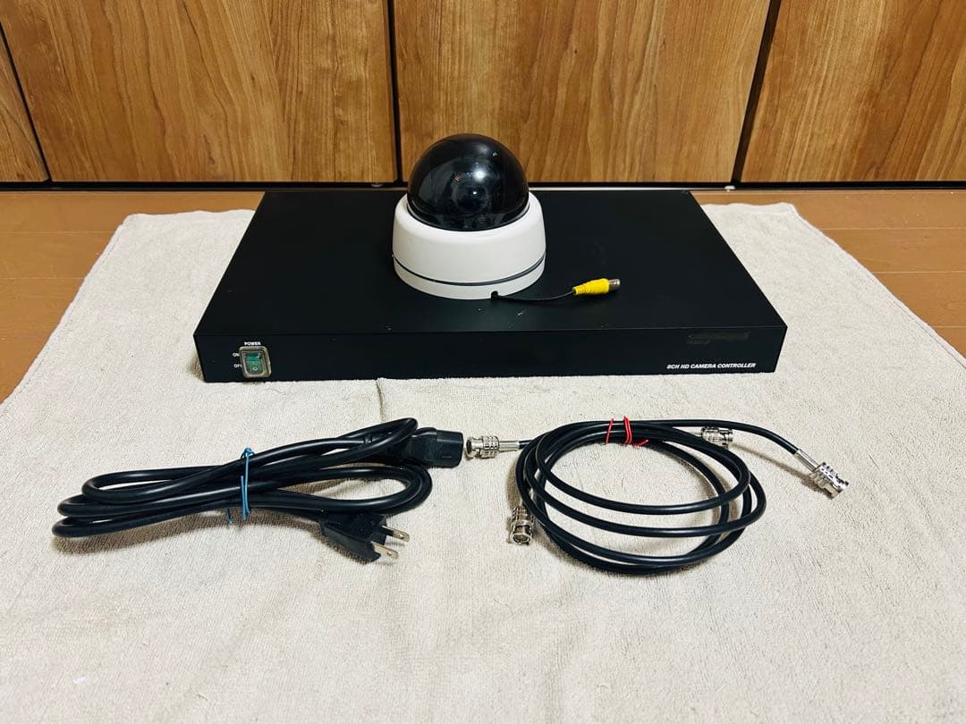 【高画質】防犯カメラ ワンケーブルフルHDカメラ1台＋電源ユニットセット AHD 日本製4K800万画素対応の録画機＋選べるワンケーブル防犯カメラ1