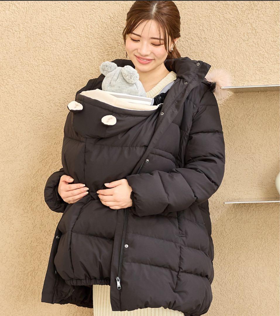 マットタフタダウンママコート＆ケープセット　Rosemadame マットタフタダウンショートママコート＆ケープセット(マタニティ&授乳