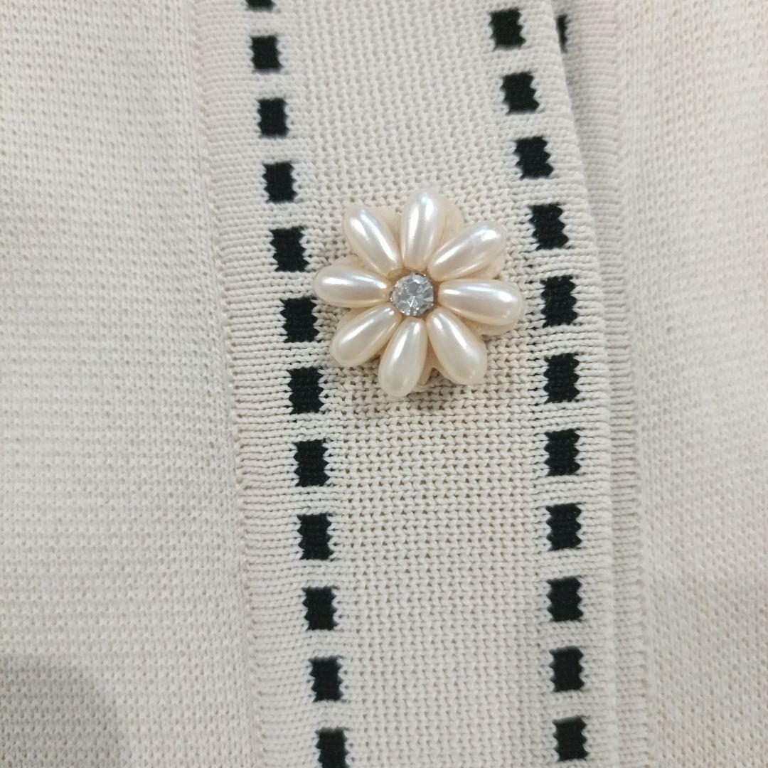 スーパービューティー ステッチお花ビジューカーディガン 大きいサイズ