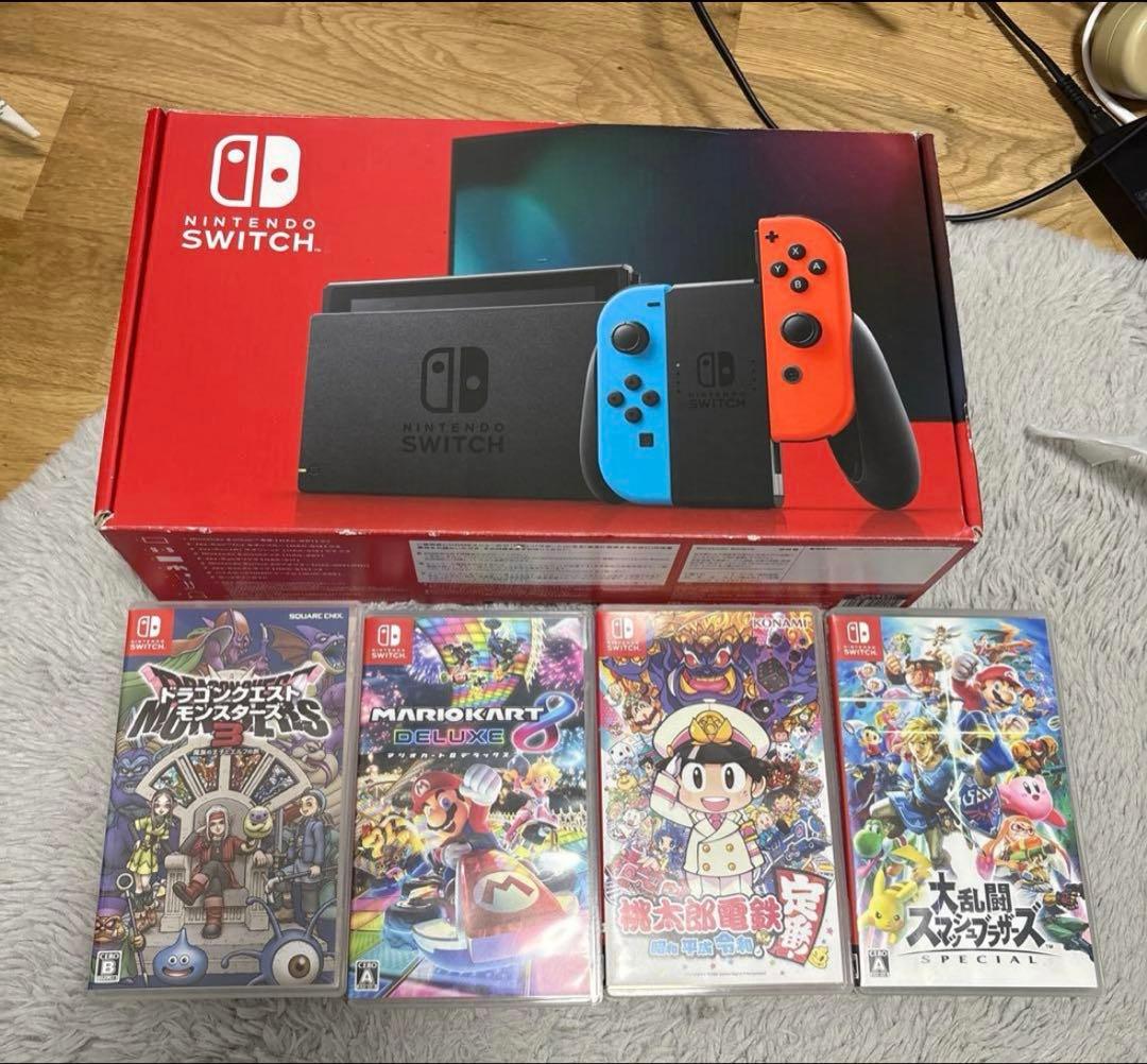 Nintendo Switch 本体 + ゲーム4本セット ヨドバシ.com - 任天堂 Nintendo Nintendo Switch マリオレッド×ブルー
