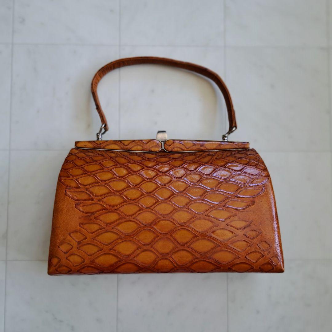 センザンコウ 本革 ハンドバッグ エキゾチック レザー ヴィンテージ