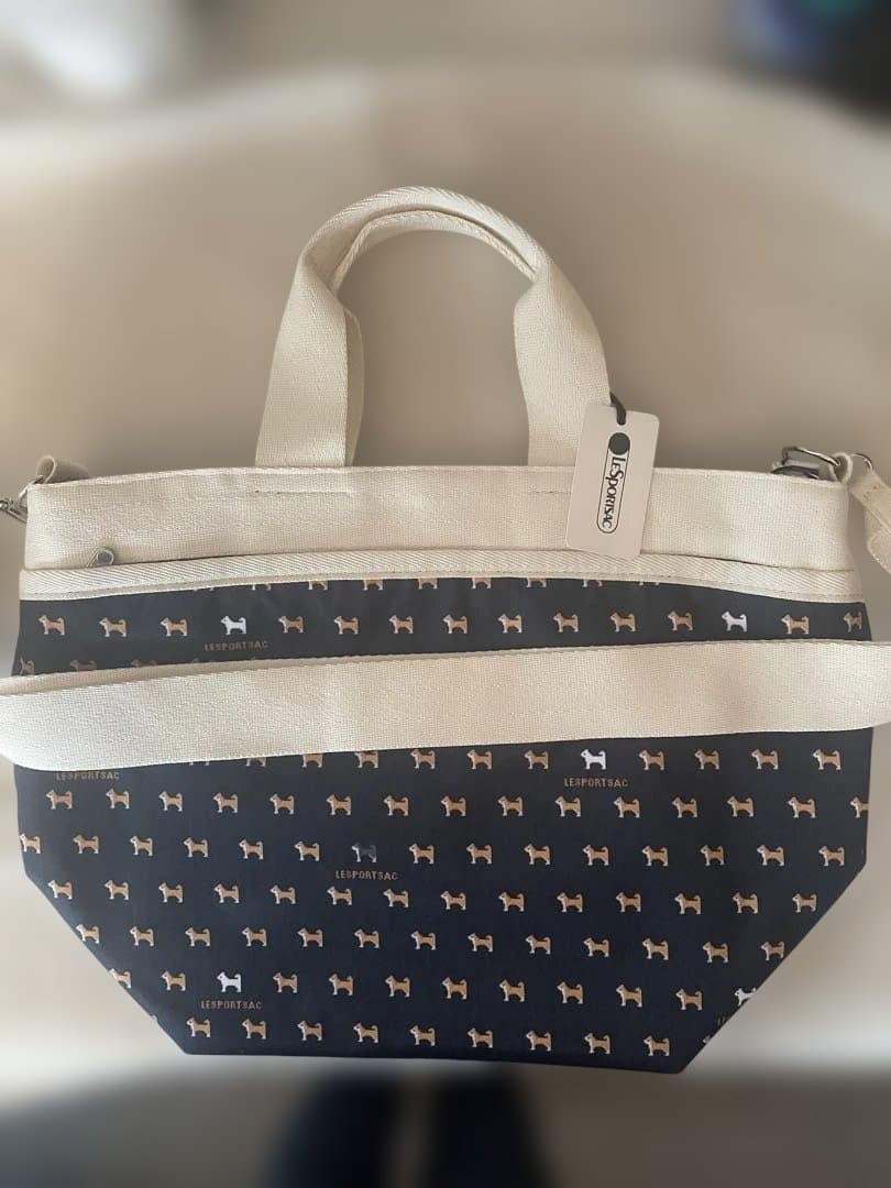 新品　レスポートサック　BUCKET TOTEデニムシバピクセル　柴犬柄 日本限定】レスポートサック BUCKET TOTEデニムシバピクセル 柴犬柄