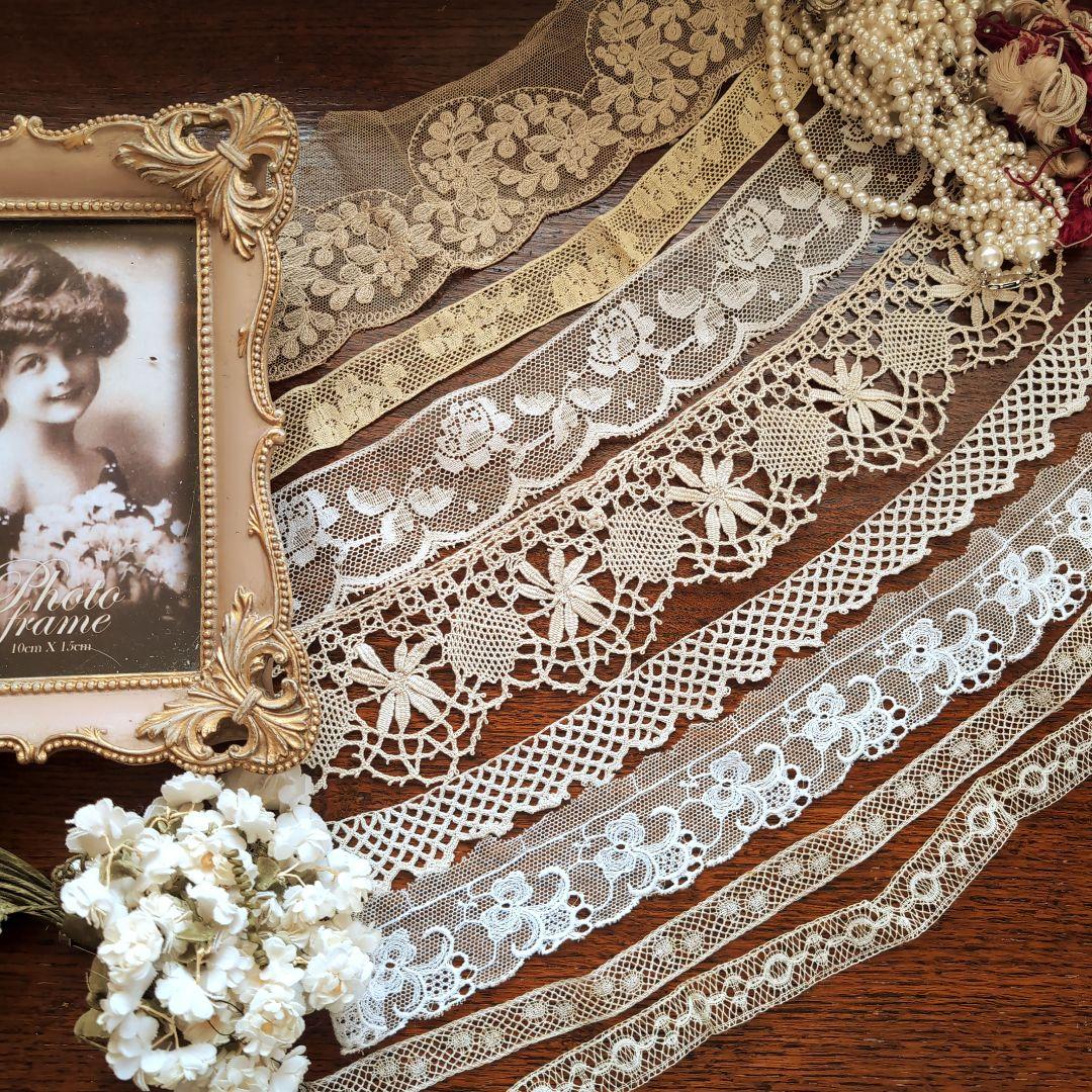 美しいフランスアンティークレース フランスチュールレース - メルカリ