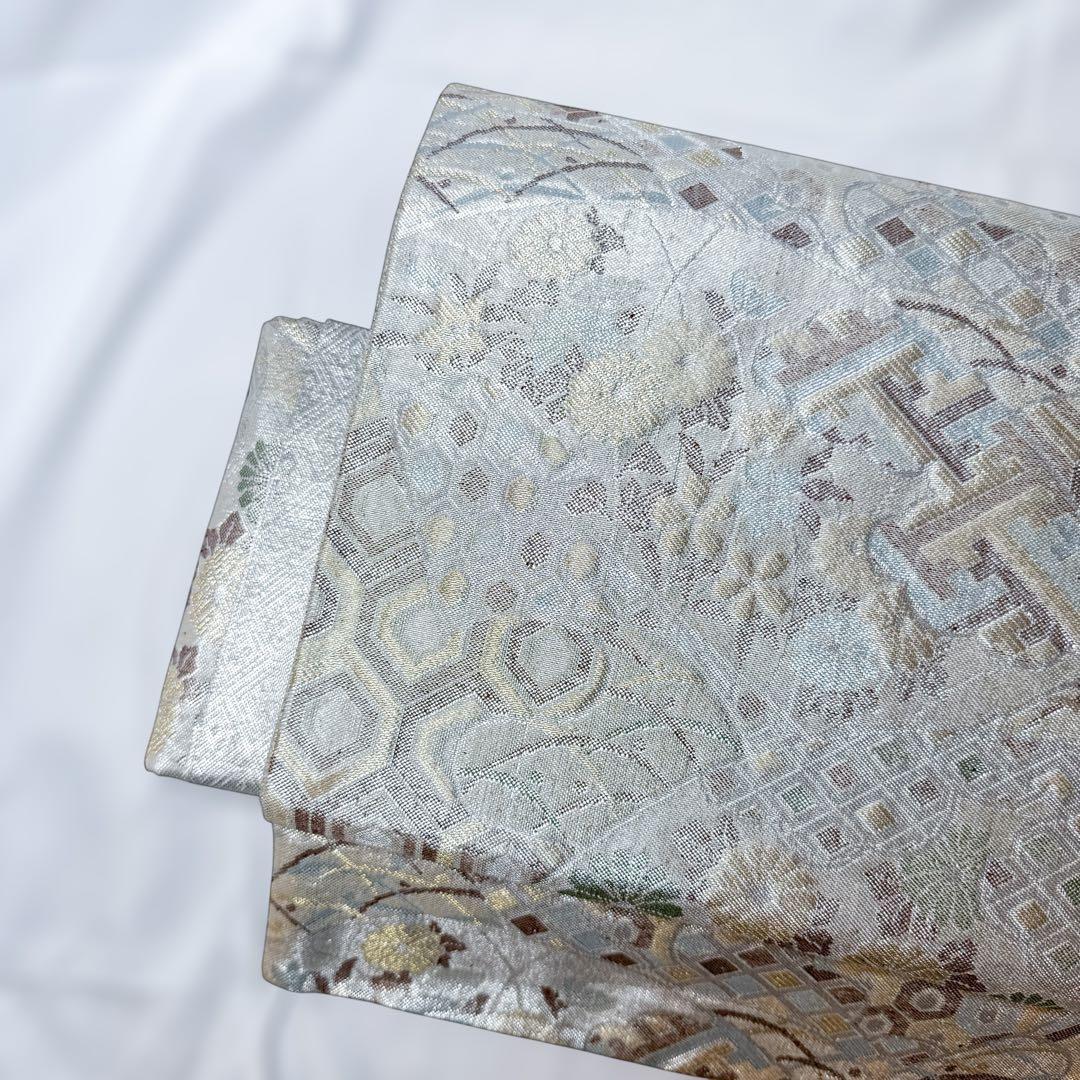 一体型 ワンタッチ帯 作り帯 マジックテープ 佐賀錦 豪華 袋帯 二重