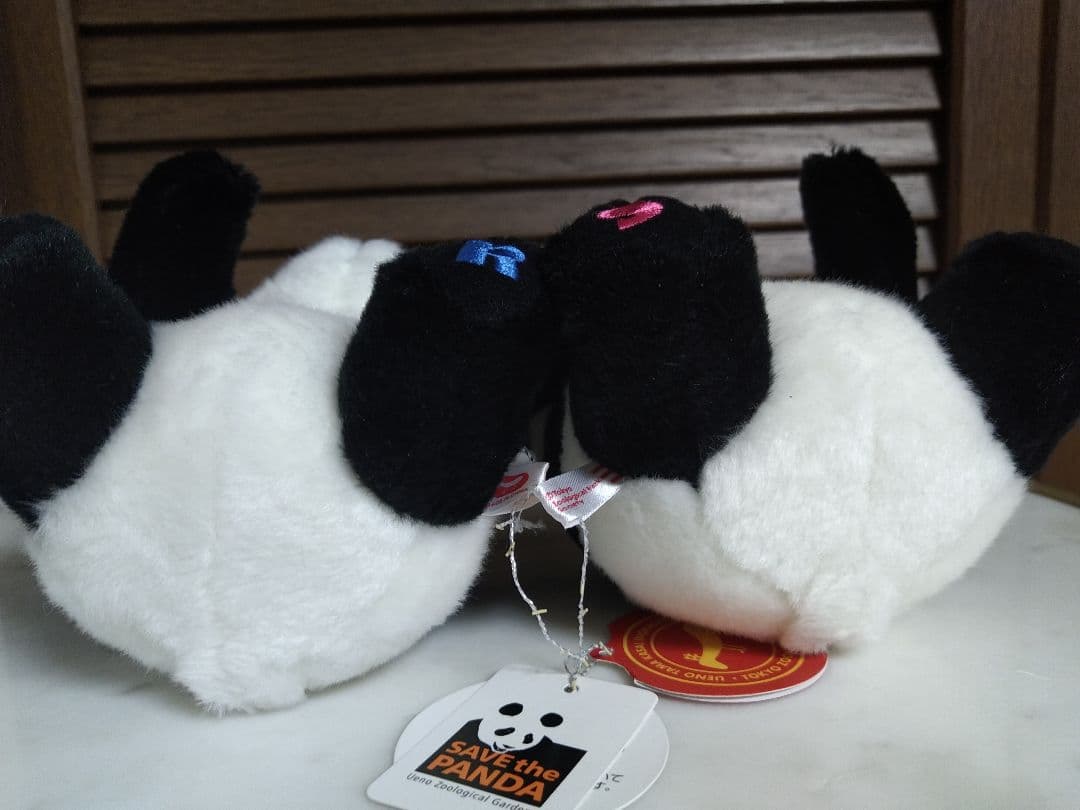 上野動物園パンダ・タグ付リーリー、シンシンぬいぐるみ・上野动物园