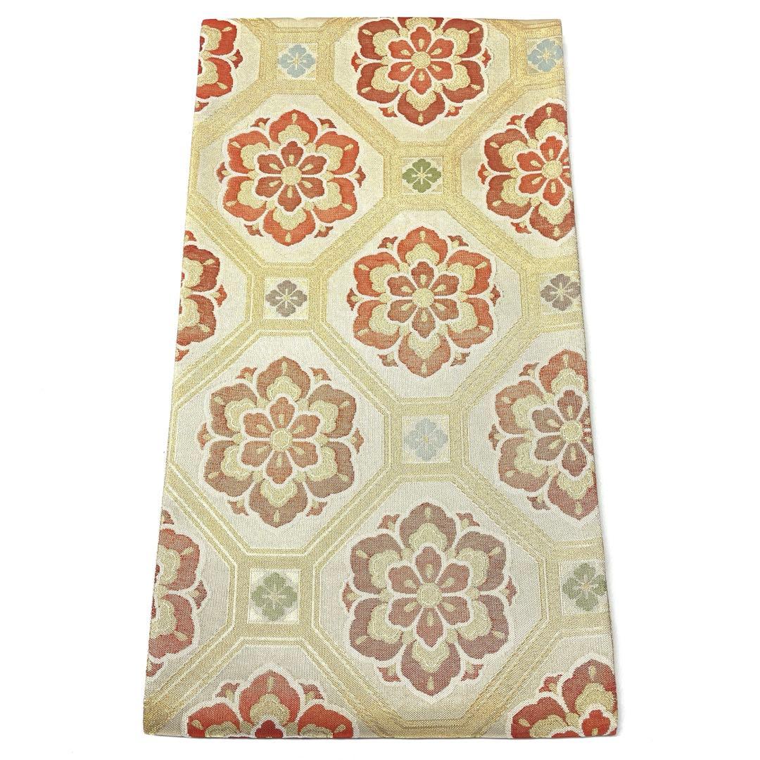 A1849 ○高級 正絹 六通 袋帯 華文 花文 - メルカリ